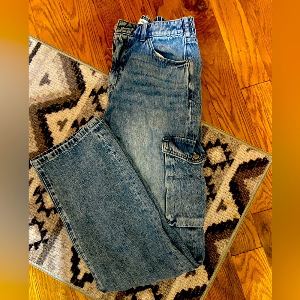 Womens utility cargo jeans nwt